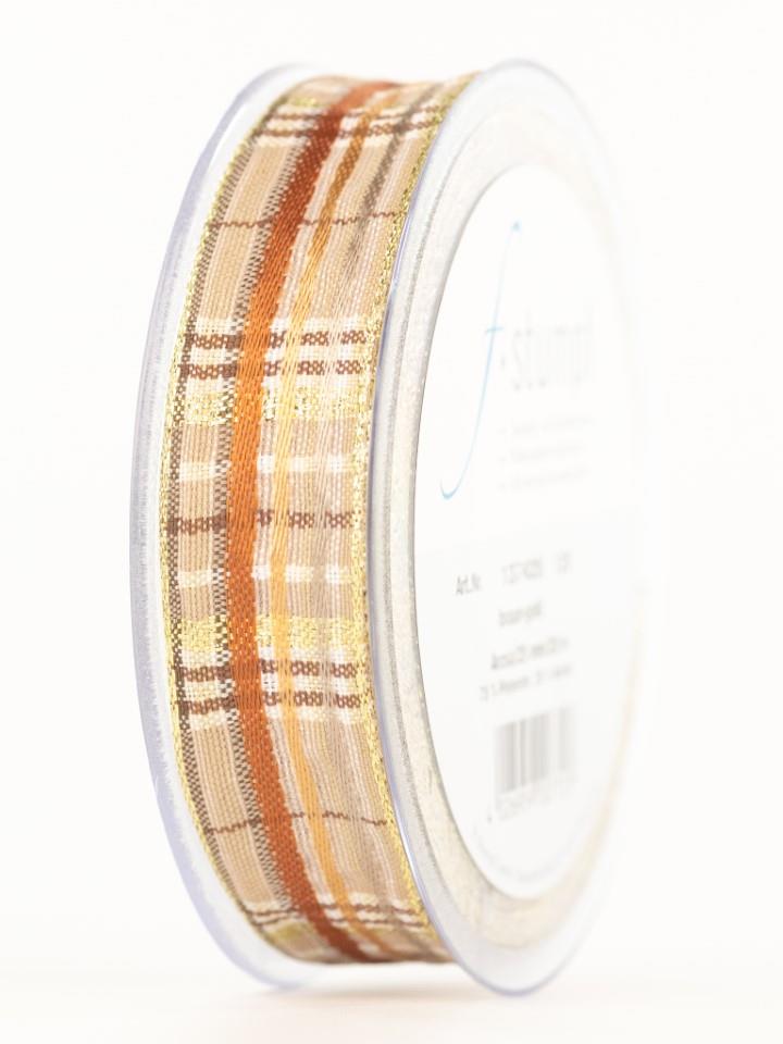 Band Arosa 25 mm 20 Meter braun-gold 125