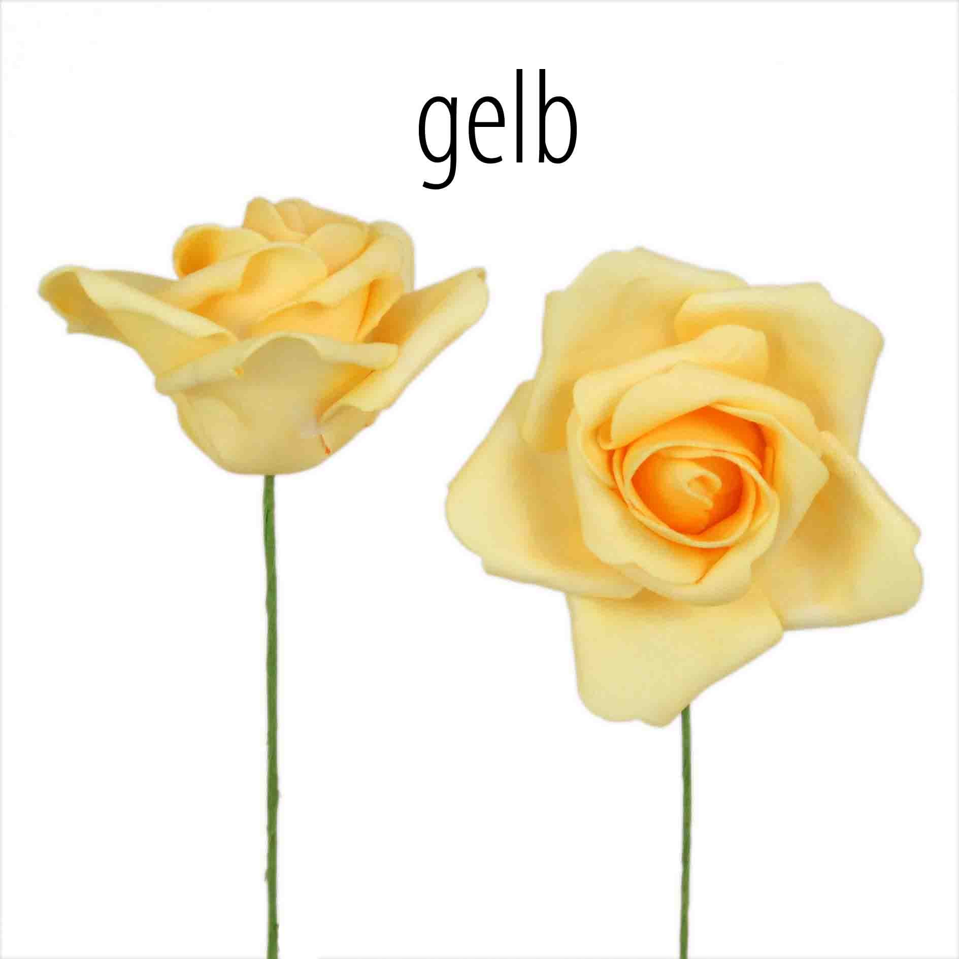 Foam-Rose gelb D6cm