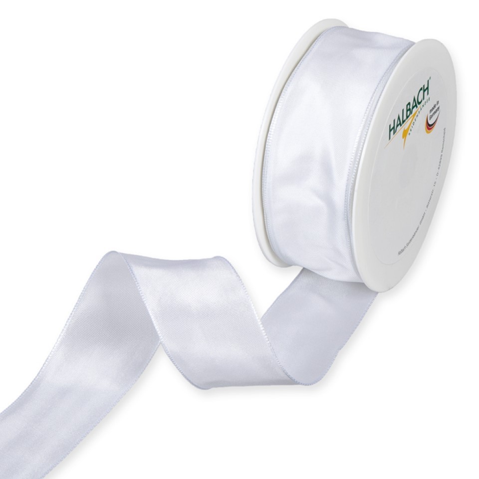 Drahtkantenband 40mm weiß 11