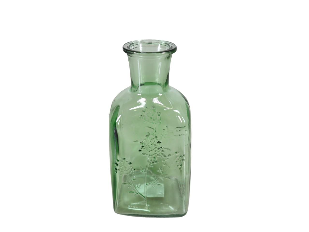 Glasvase/-flasche grün H19cm