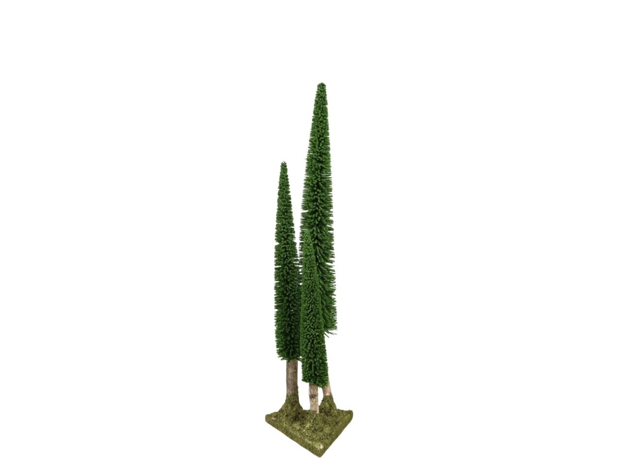 Tannenbaum 3-fach Kunststoff grün Holzstamm H68/53/40cm