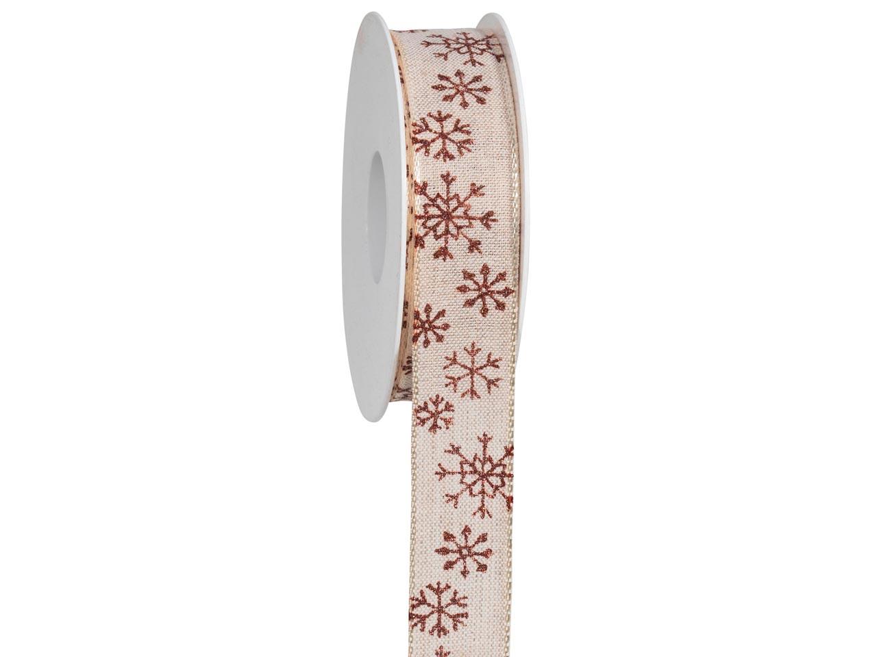 Band Schneeflöckchen 25 mm 18 Meter kupfer 74 Band Schneeflöckchen 25 mm 18 Meter kupfer 74