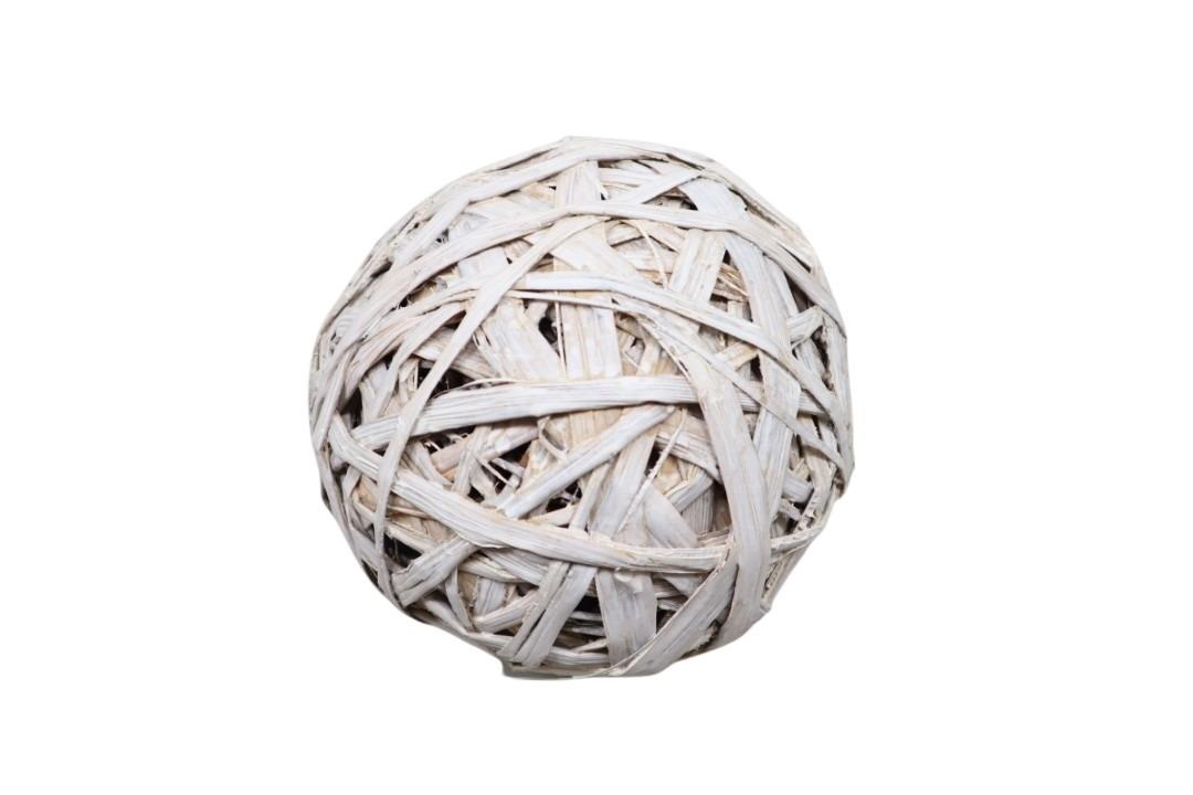 Bananenblatt Kugel whitewashed 20cm