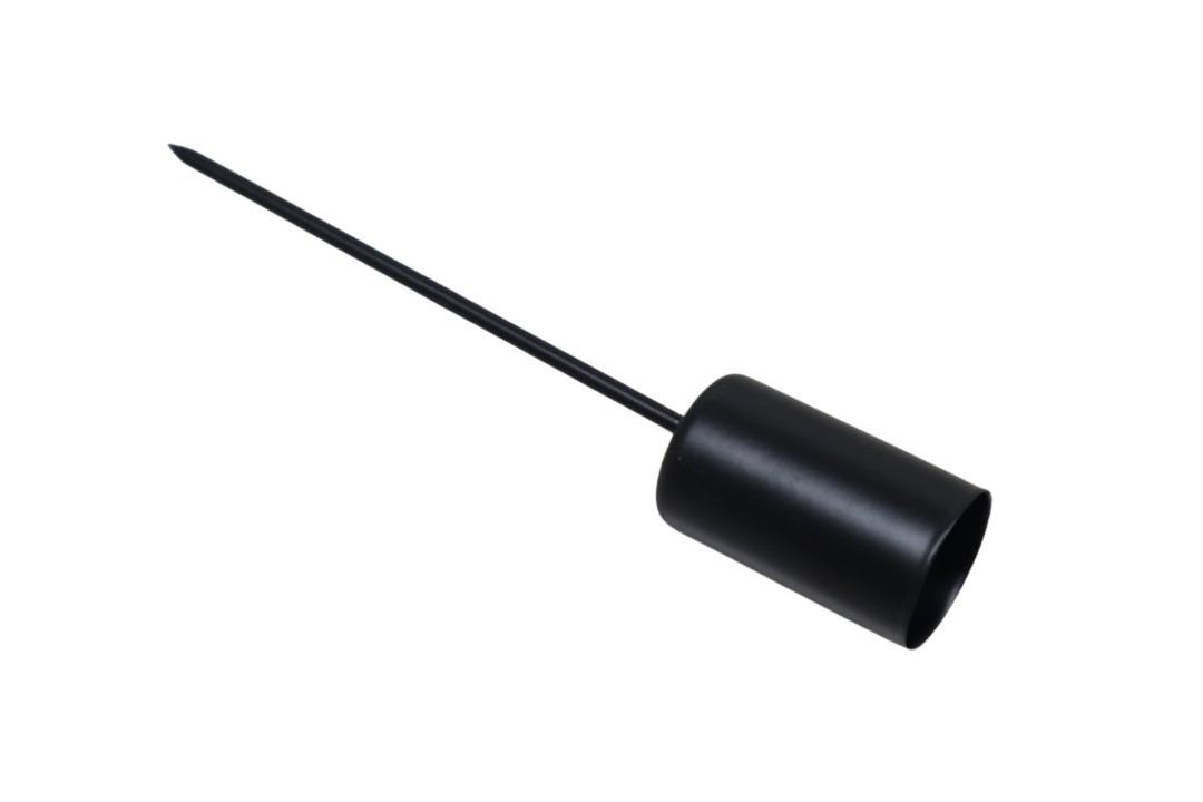 Stabkerzenhalter Metall schwarz matt D2,3 H4cm Pin 10 cm