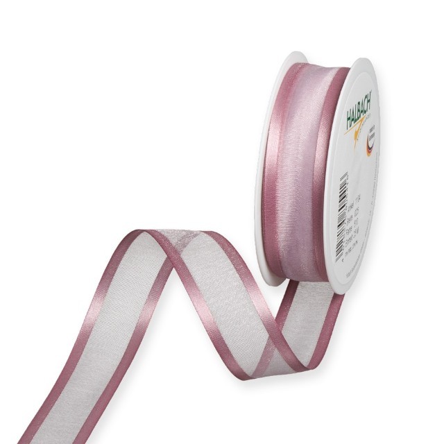 Dekoband Organza/Satin 25 mm 25 Meter altrosa 510
