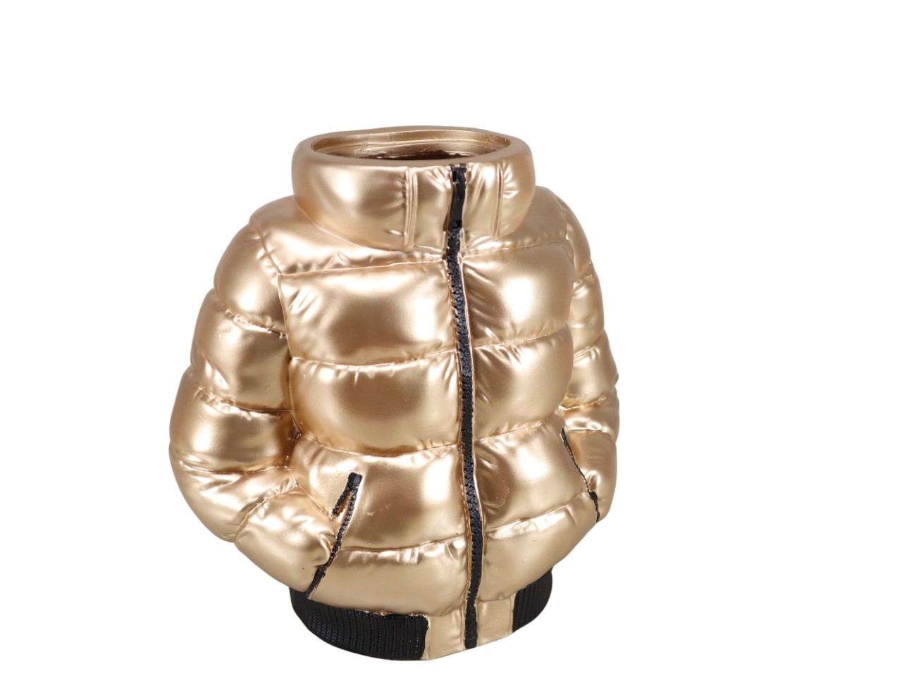 Vase Skijacke Polyresin gold 25,4x15,3x24cm