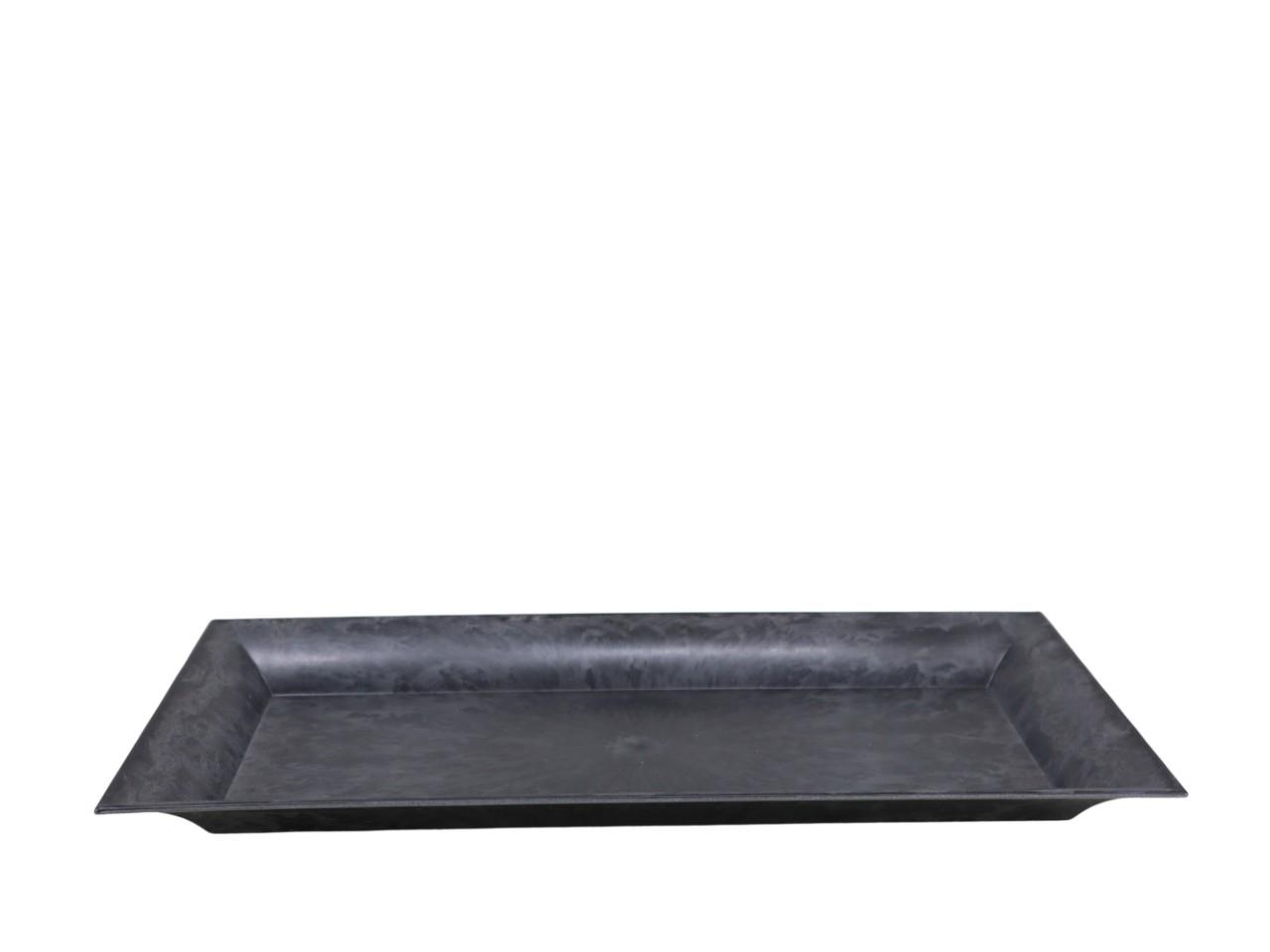 Tablett KARA Plastik  L36xB17cm grau-schwarz