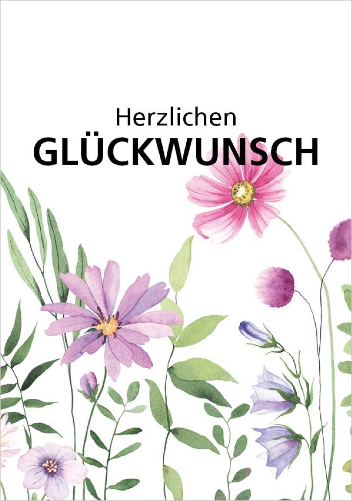 Minikarte Herzlichen Glückwunsch 7,5x5 cm
