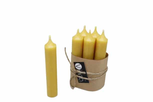 Stabkerze Rustika H120/21mm honig (5Bund a 6Stück)