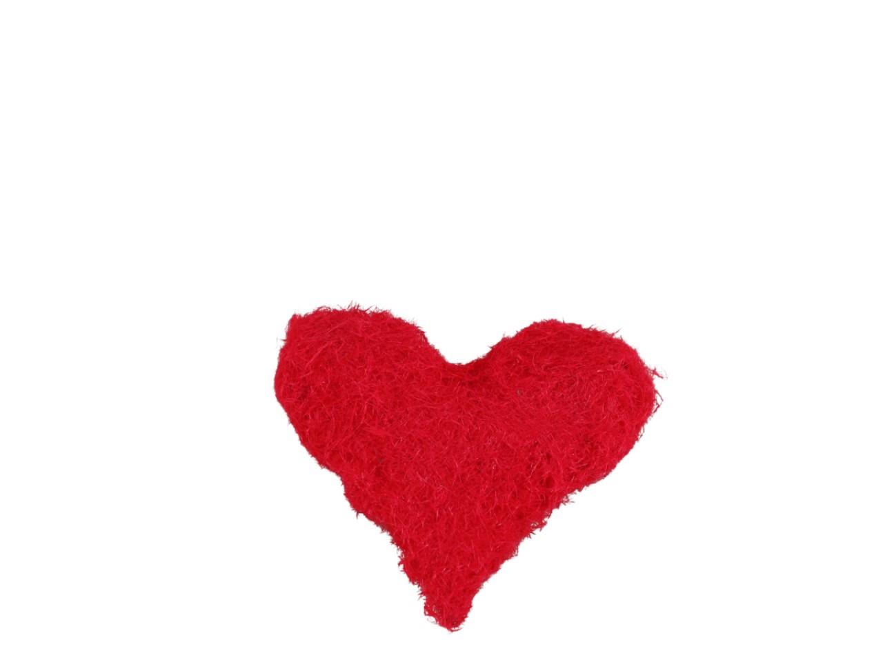 Herz beflockt rot D11cm