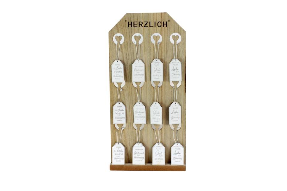 Aufsteller m. 48/Hänger "Geburtstag" Holz 48x24cm