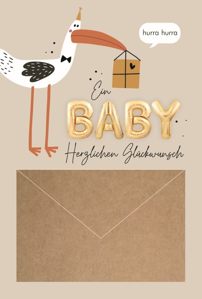 Glückwunschkarten Ein Baby 11,5x17 cm