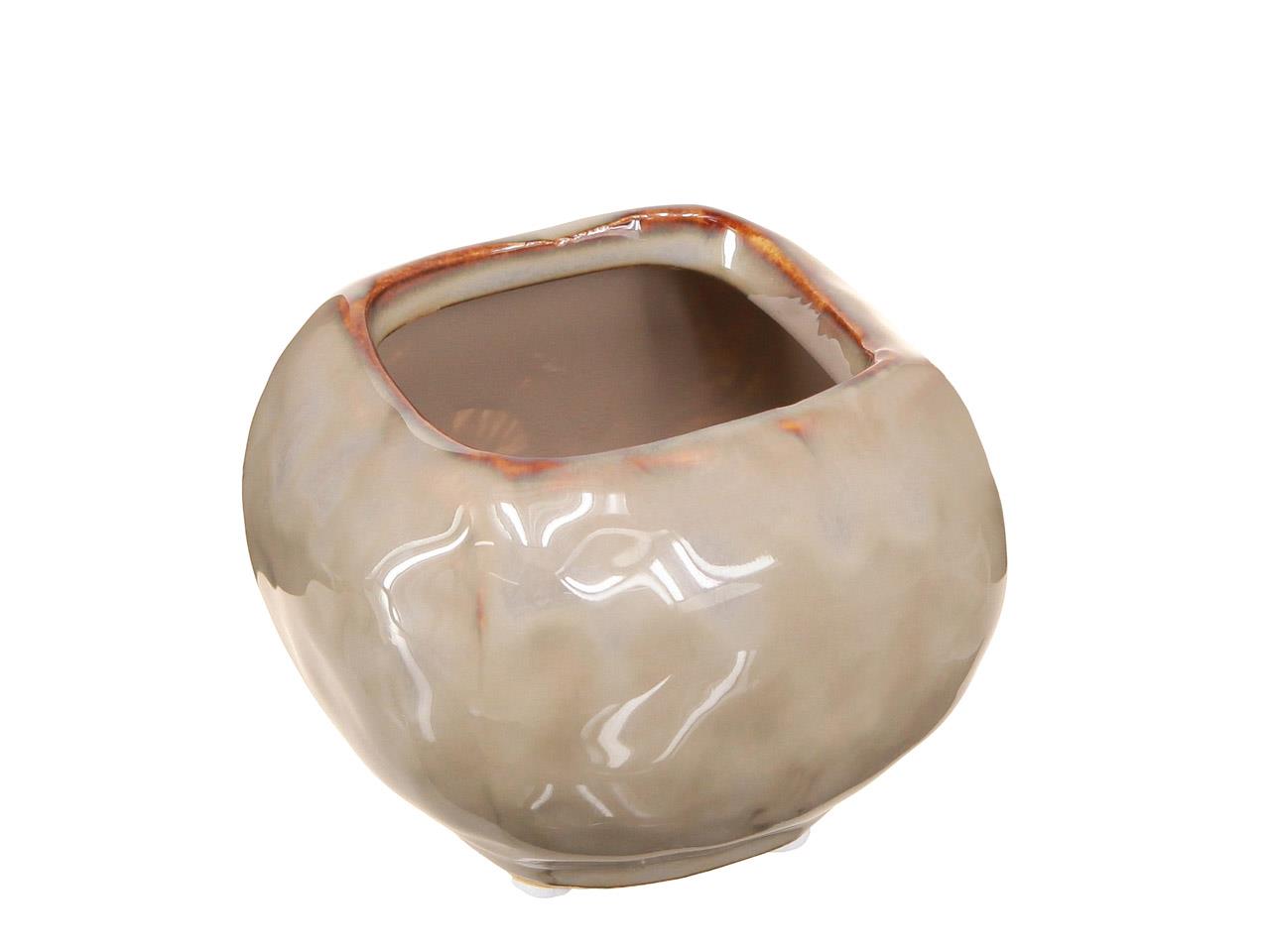 Übertopf Soft Edge viereckig Keramik hellgrau D 22 cm Übertopf Soft Edge viereckig Keramik hellgrau D 22 cm