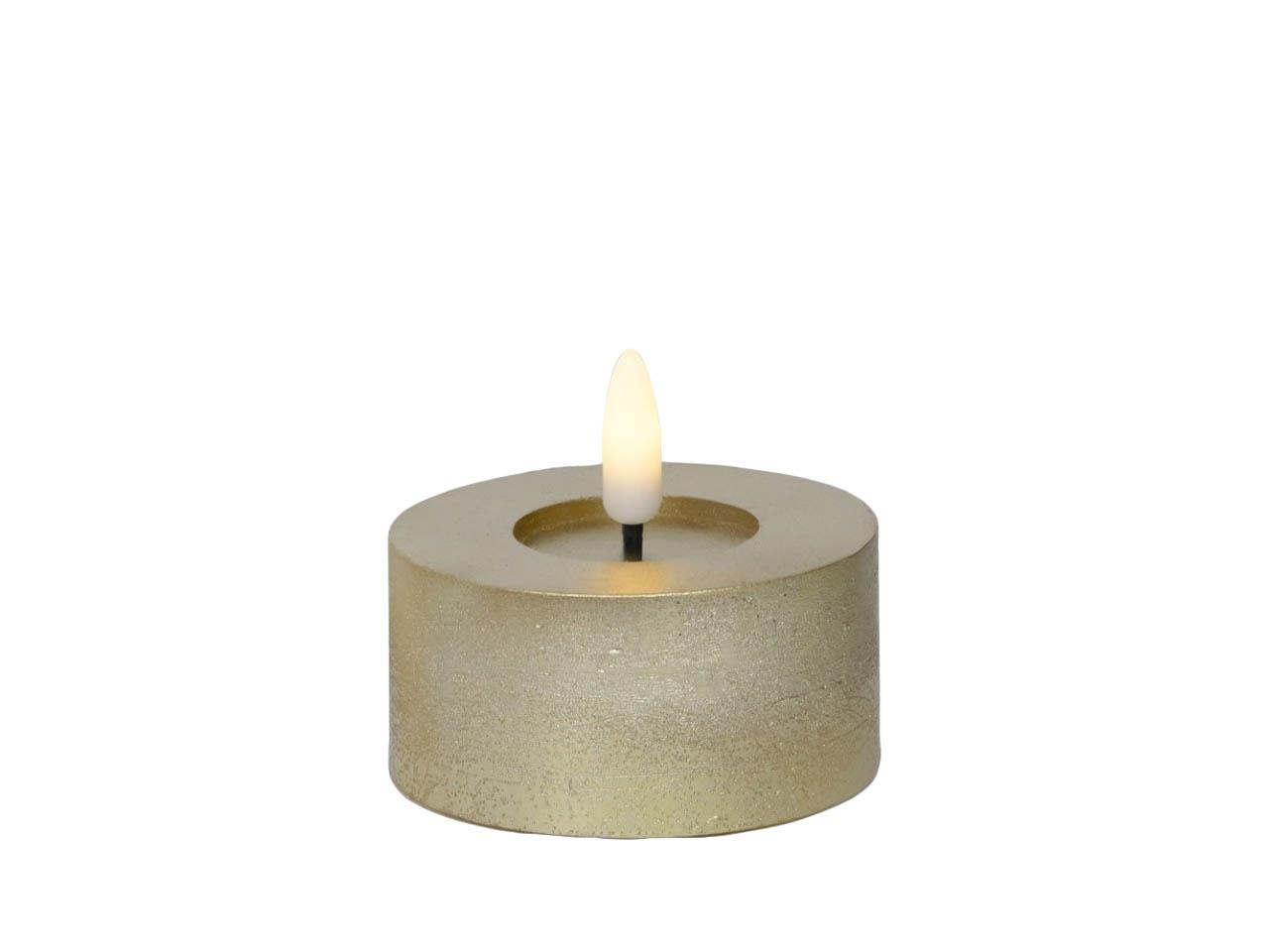 Teelicht LED Wachs indoor gold D7cm