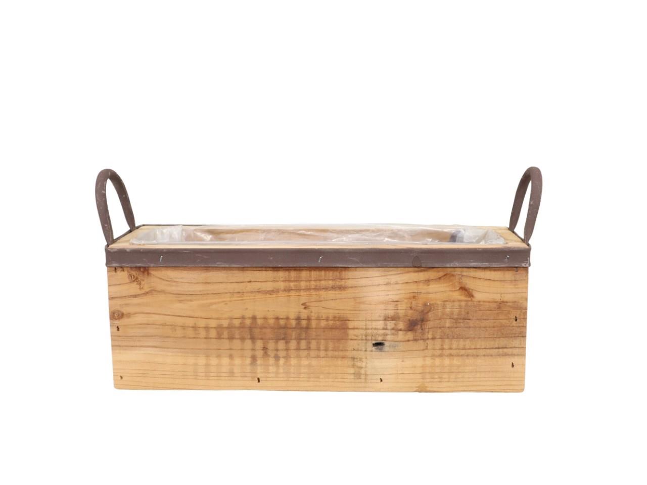 Pflanzkasten Holz natur m. Folie L34x11cm