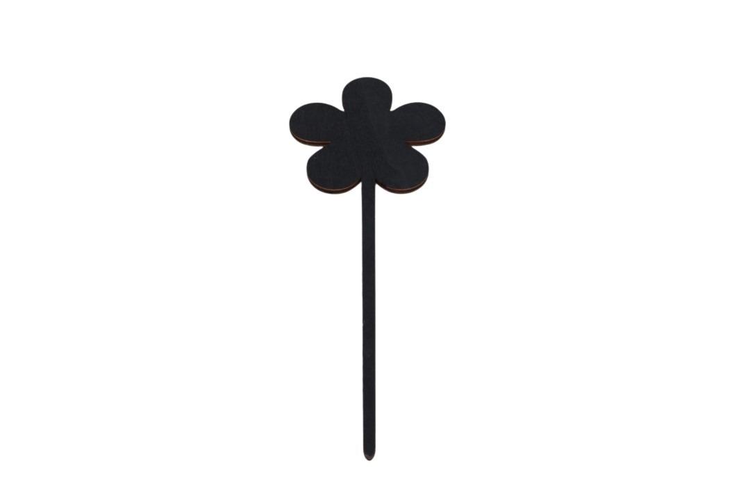 Stecker Blume Holz schwarz D10xL27cm