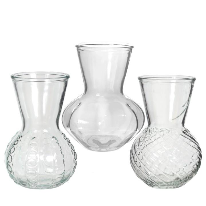 Glasvase Kristall sortierte Formen klar D13xH18cm Glasvase Kristall sortierte Formen klar D13xH18cm