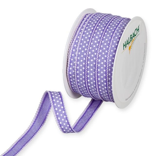 Druckband Punkte 15 mm 25 Meter lila/white 523