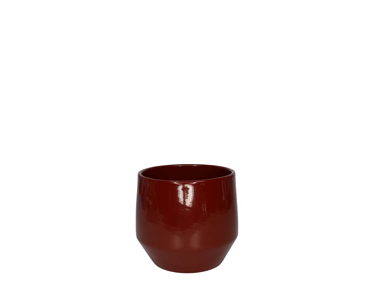 Übertopf Keramik weinrot glanz D8cm