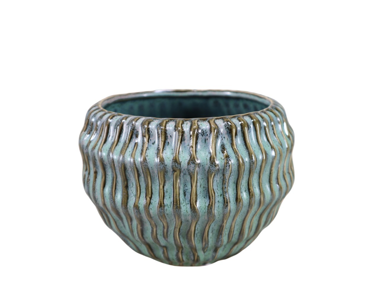 Übertopf Keramik grün D17cm