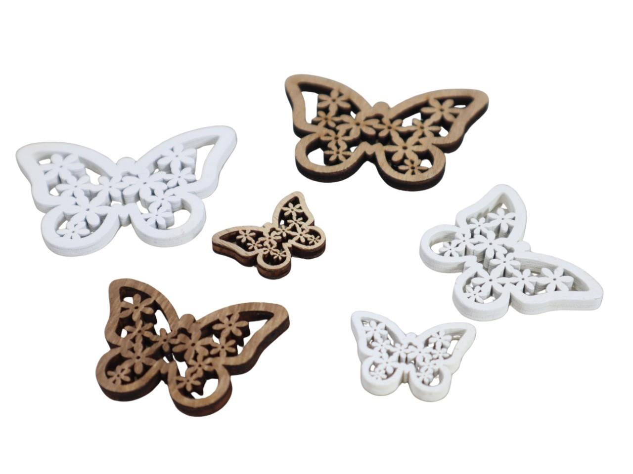 Streuer Schmetterling Holz 3/5/7cm natur/weiß sort.