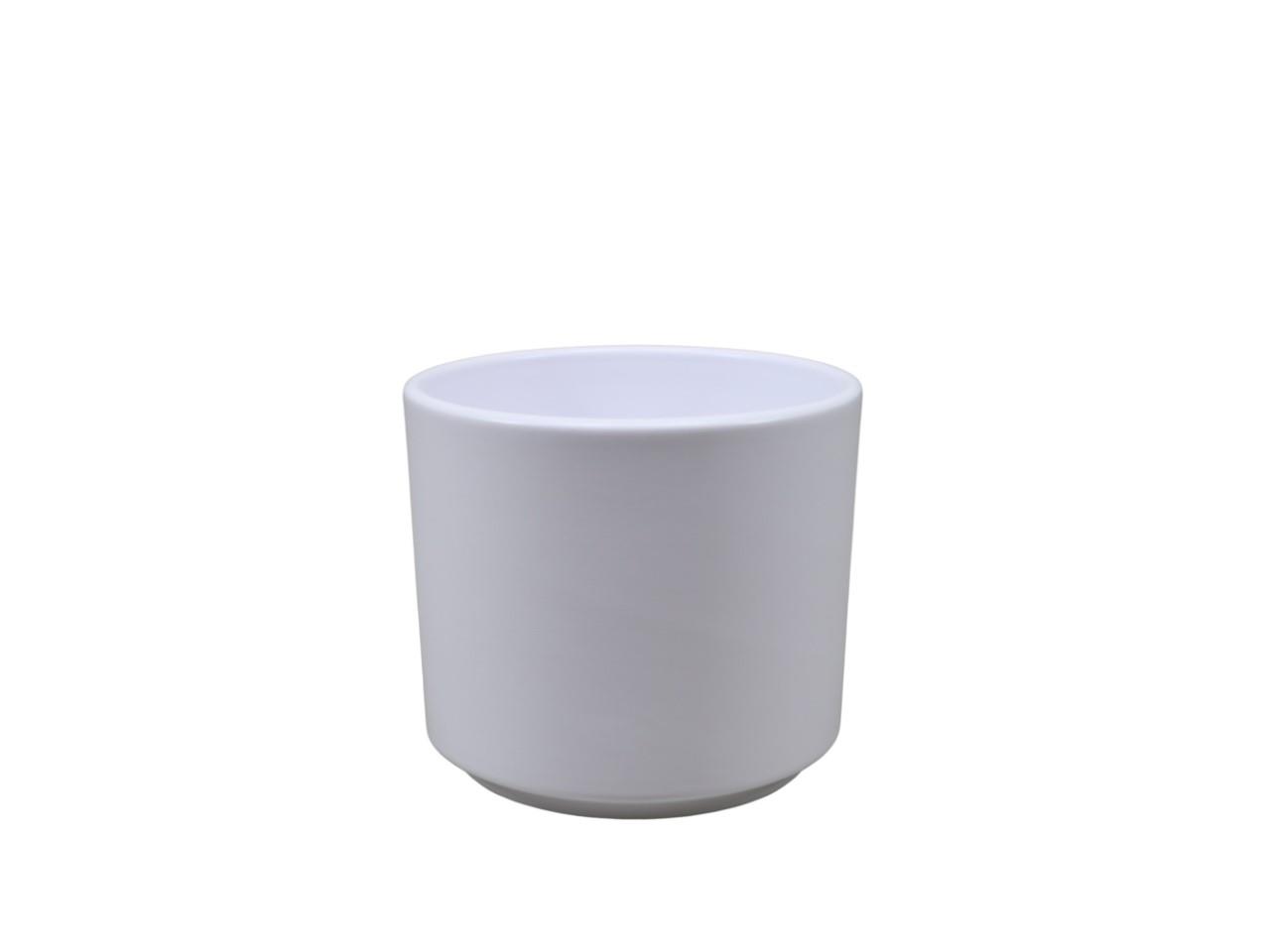 Keramikübertopf Cilindro weiß matt D12cm