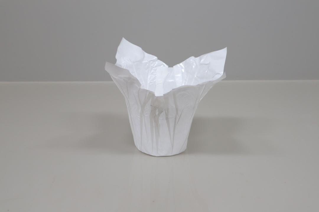 Deco Wraps Ribbed Kraft Papier  wasserfest weiß 12cm