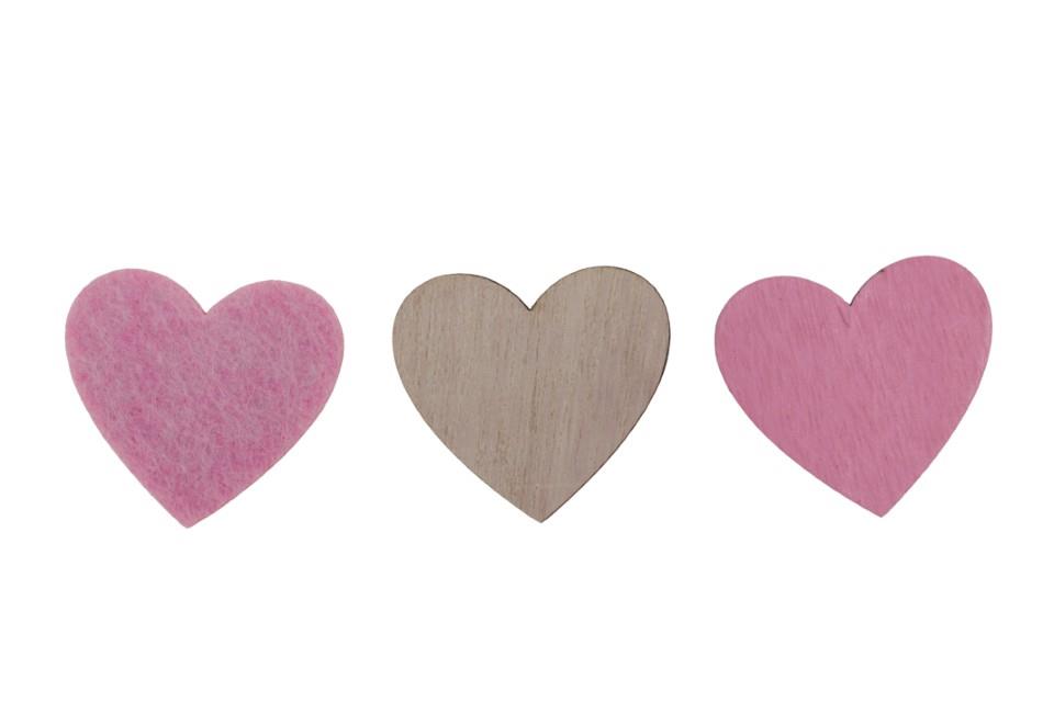 Streuherzen Almera Holz rosa D4,5cm