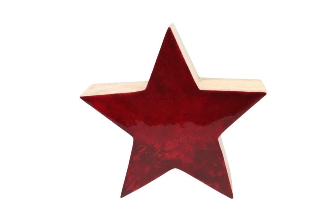 Stern stehend Mangoholz rot D25x10cm