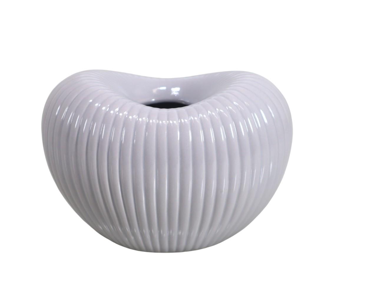 Keramikvase Wave taupe oval 20x14 cm Höhe 13 cm Keramikvase Wave taupe oval 20x14 cm Höhe 13 cm