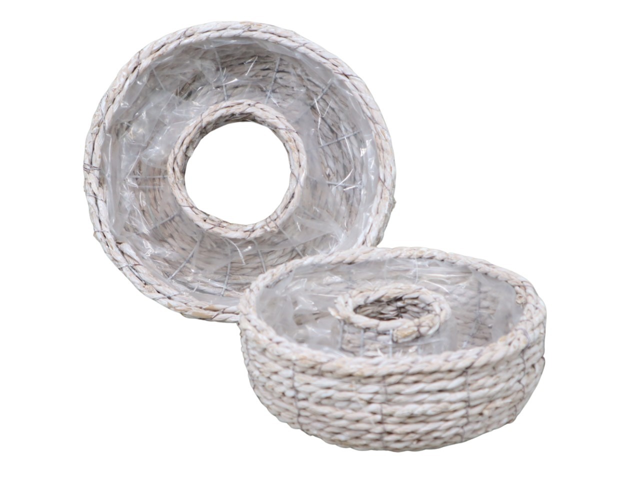 Pflanzring Set/2 Seegras gekalkt D31/24cm