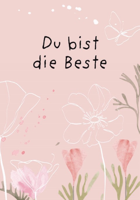 Minikarten Spring Du bist die Beste 7,5x5 cm