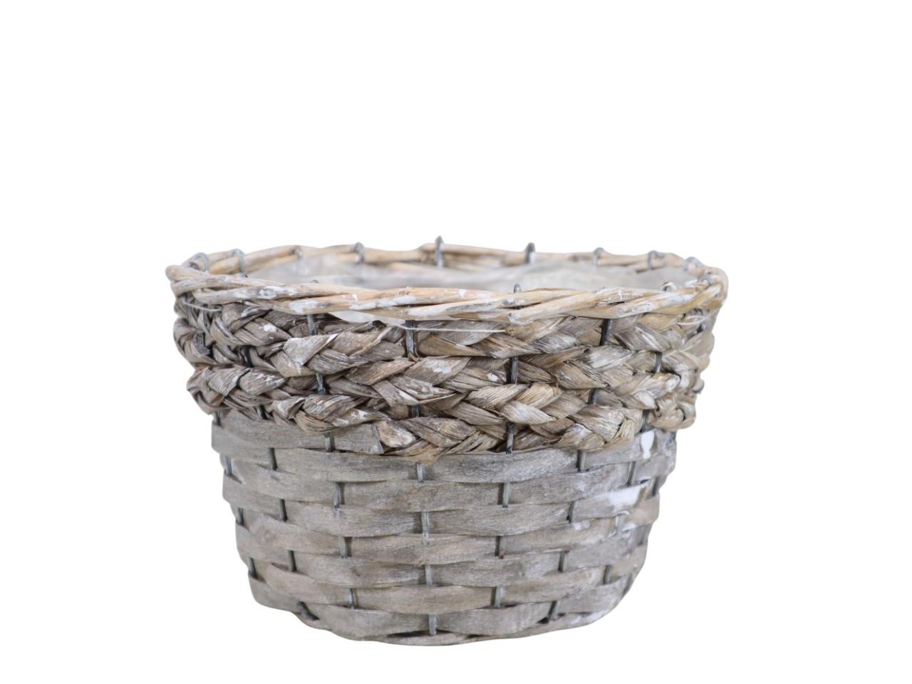 Korb rund Hyazinthe/Span D19H14cm grau