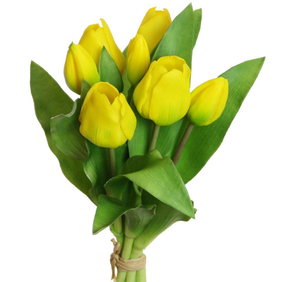 Tulpenbund 7 Blüten soft touch gelb H30cm