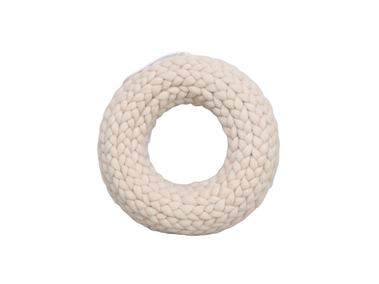 Kranz hängend m. Filzlunte geflochten taupe D25cm