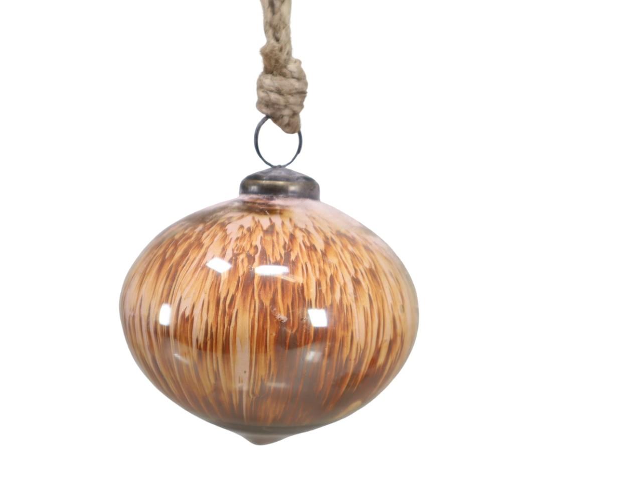 Hänger Ornament Zwiebel Glas rose-natur D10cm