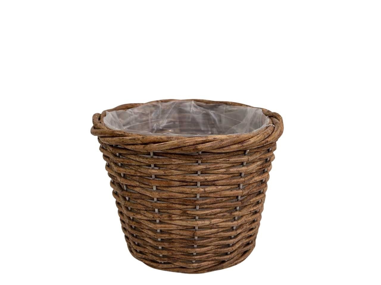 Korbübertopf rund Rattan natur D26cm