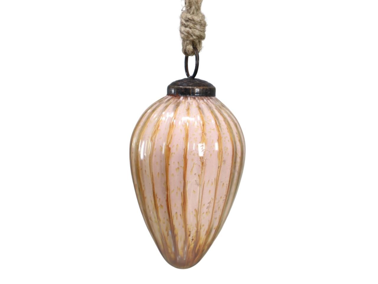 Hänger Ornament Glas rose-natur L11x6cm