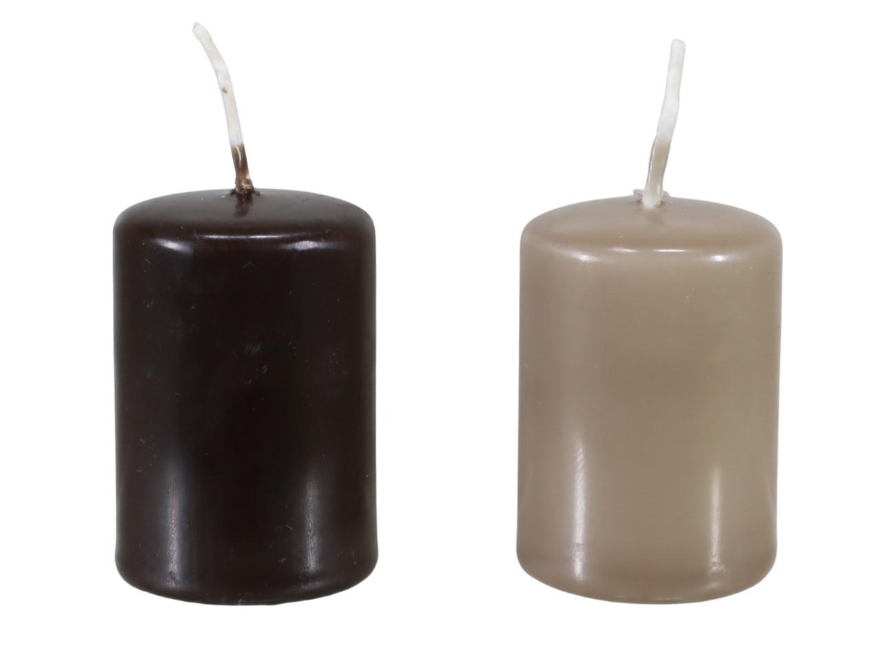 Stumpenkerze getaucht Dochtstopp 80/60mm choco/porto