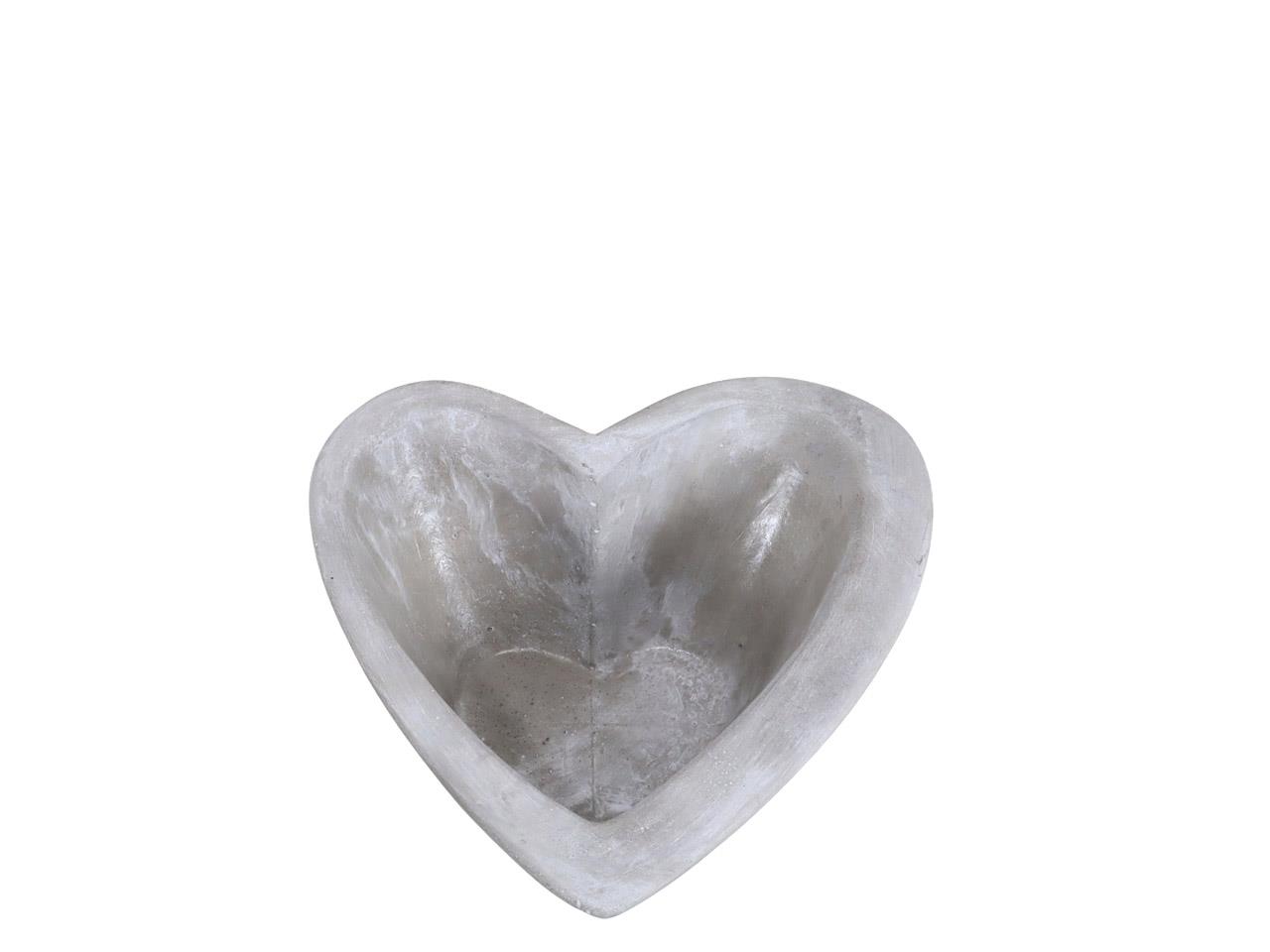 Pflanztopf Herz Zement grau D16,5xH8cm