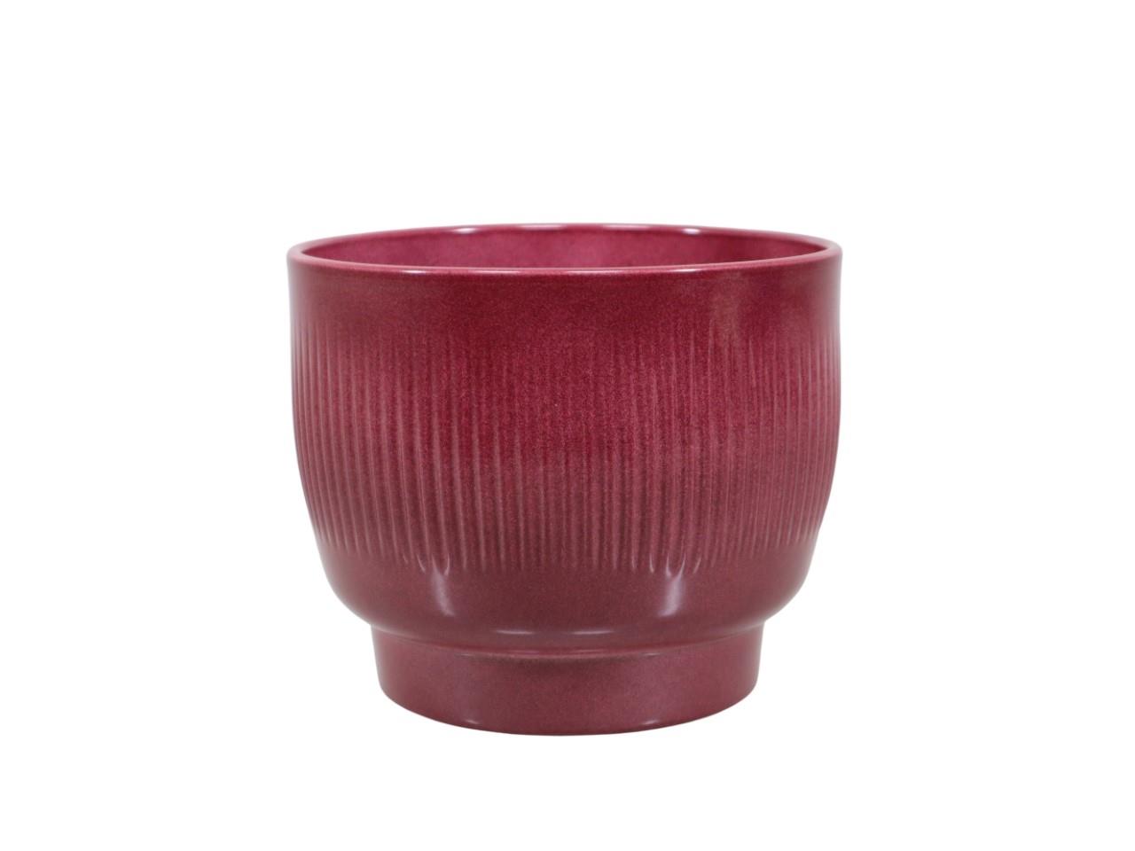 Übertopf Keramik Serie 695 Stripes bordeaux-lasur D17cm Übertopf Keramik Serie 695 Stripes bordeaux-lasur D17cm
