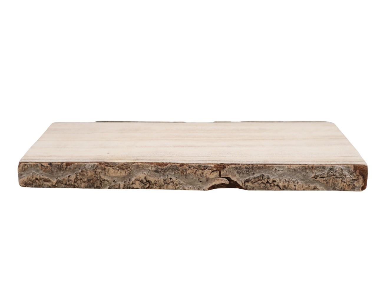 Holzbrett-Tablett natur m. Rinde  L30x12cm