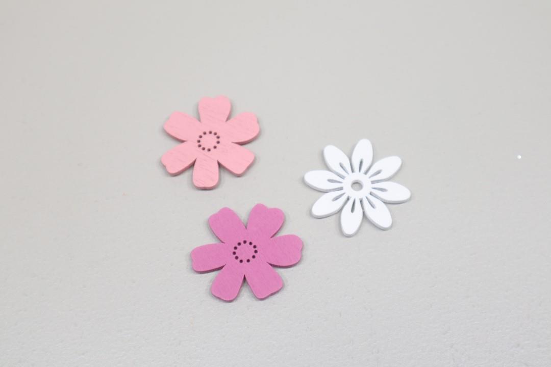 Streuer Blumen sortiert weiß/rosa/lila D3,5cm