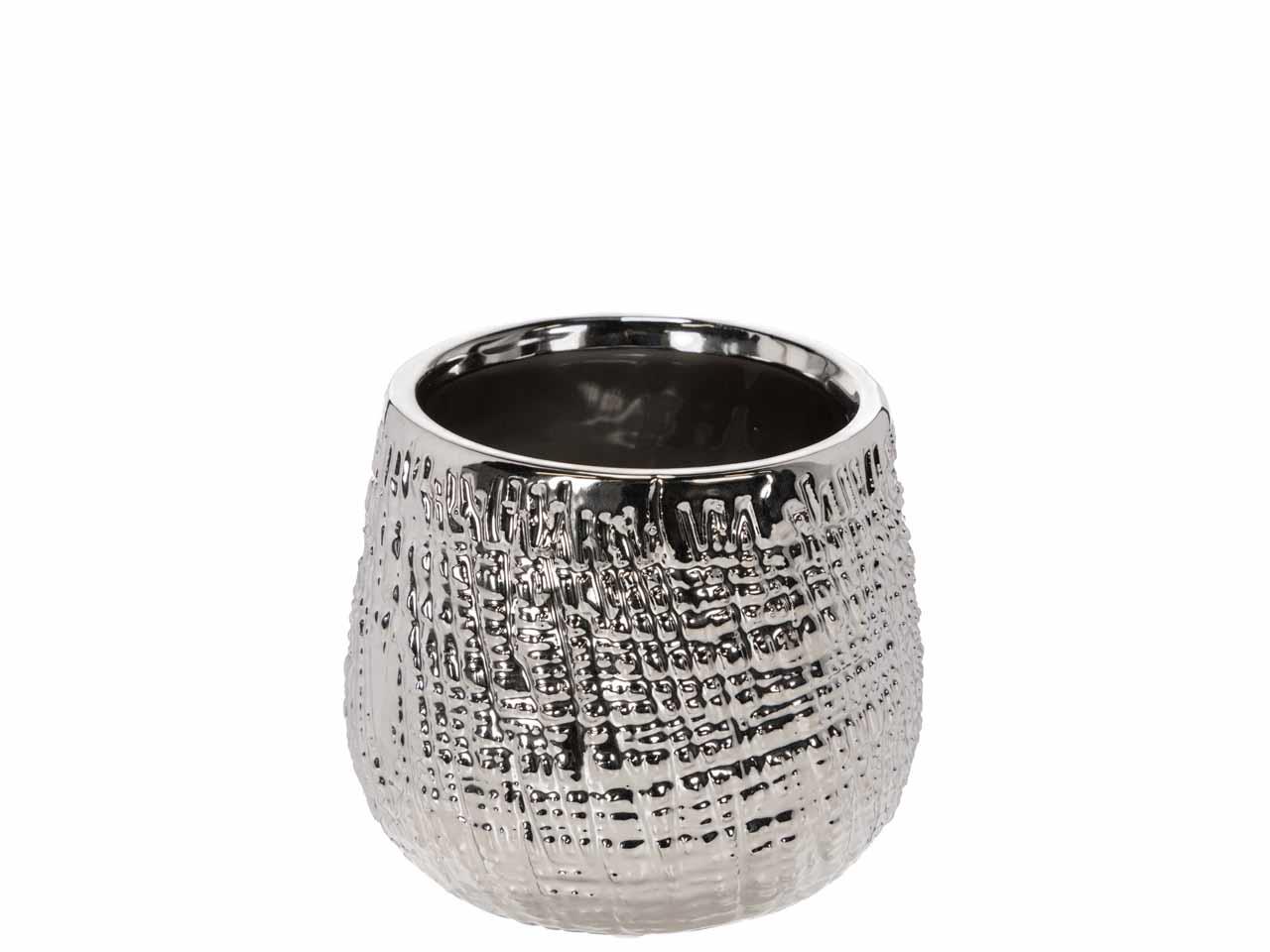 Übertopf Keramik silber 12xH10cm