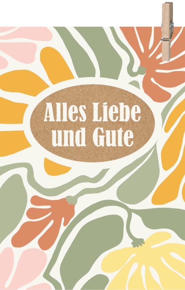 Minikarten Alles Liebe und Gute 7,5x5 cm Minikarten Alles Liebe und Gute 7,5x5 cm