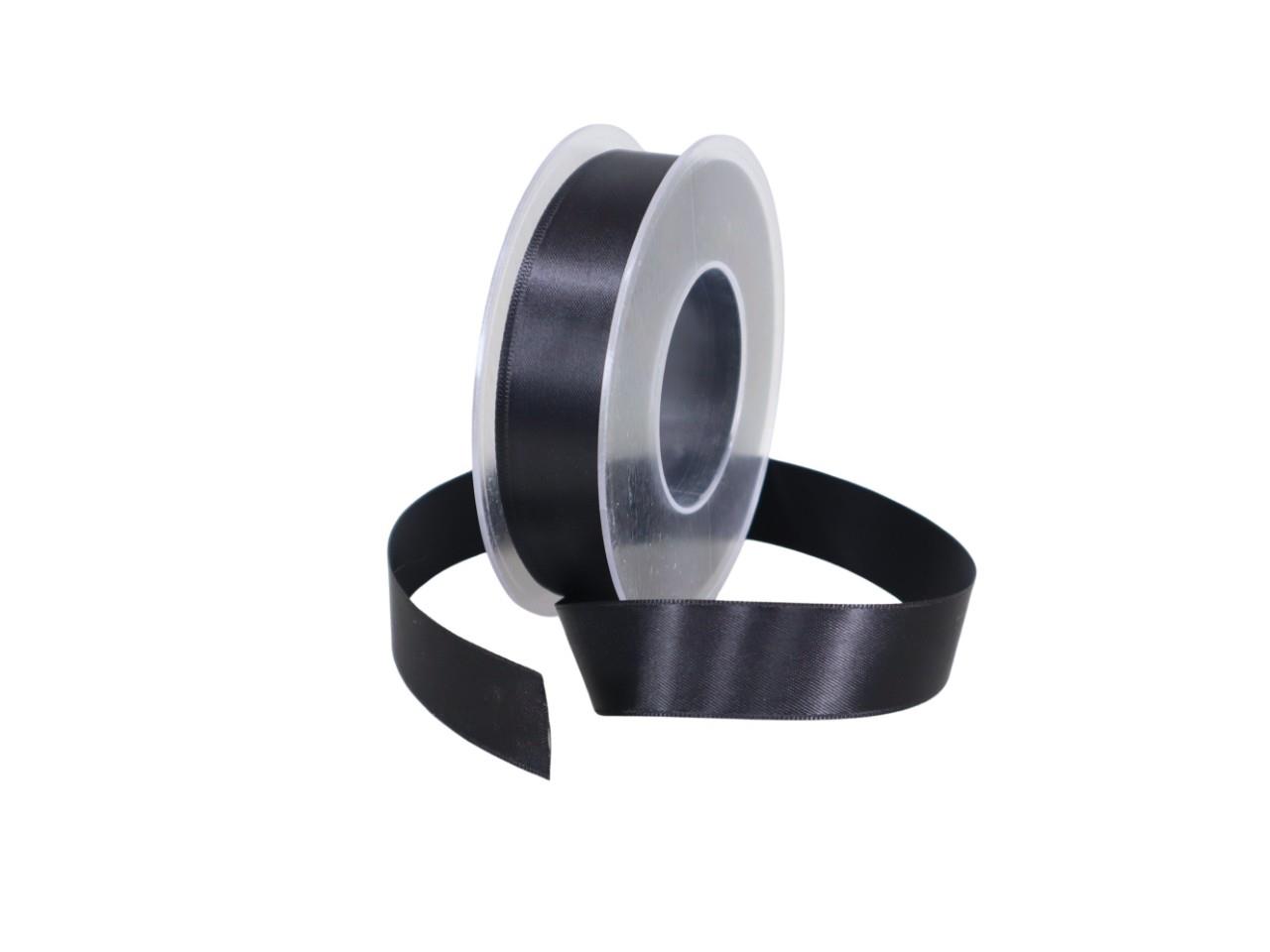Satinband 25 mm 25 Meter schwarz 900