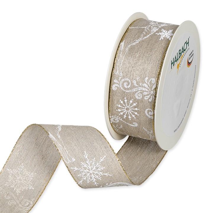Leinen-Druckband Hirsche 40 Meter 15 Meter white/gold 11 Leinen-Druckband Hirsche 40 Meter 15 Meter white/gold 11
