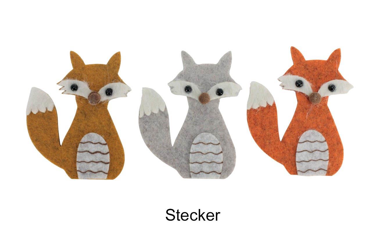 Stecker Fuchs Otono 9x7 cm sort. herbstlich