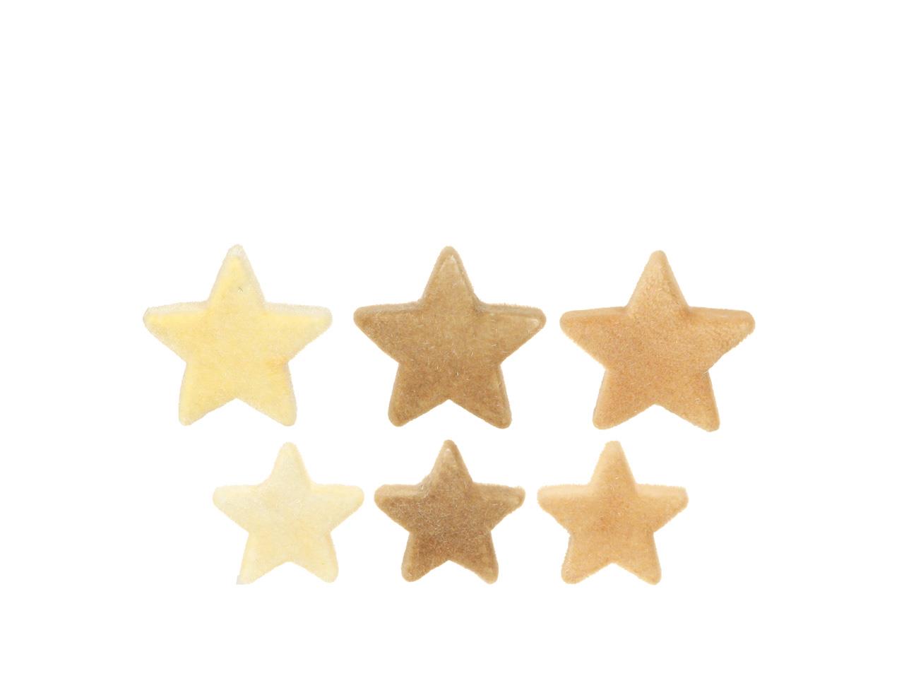 Streuer Sterne "Flocki" creme-natur beflockt  D5+4cm