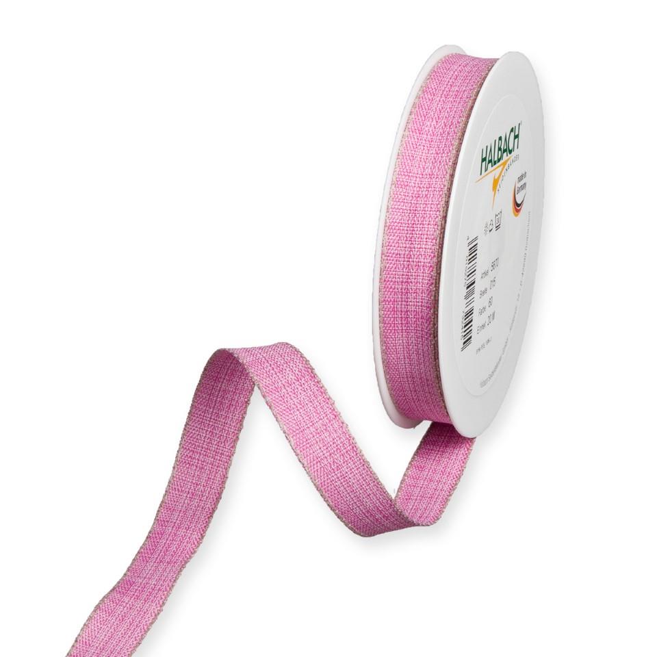Band m. Leinenkante 15 mm 20 Meter pink/linen 60 Band m. Leinenkante 15 mm 20 Meter pink/linen 60